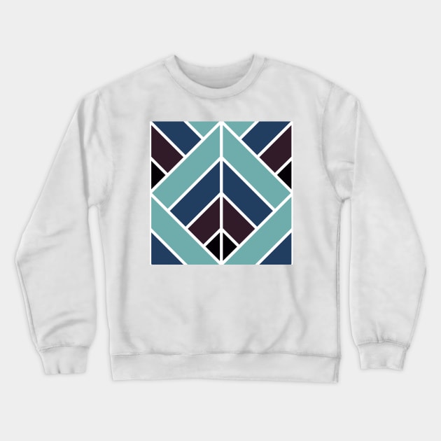 Geometric Pattern: Art Deco Diamond: Midnight Crewneck Sweatshirt by Red Wolf